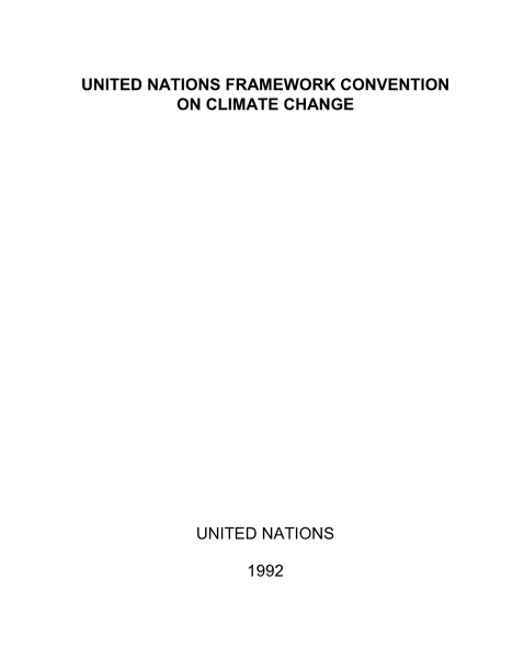 UNITED NATIONS FRAMEWORK CONVENTION ON CLIMATE CHANGE